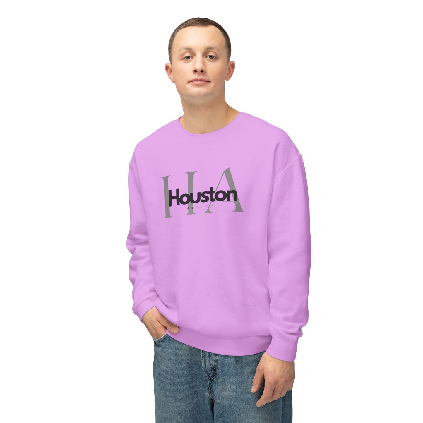 Houston Apparel with logo Unisex Lightweight Crewneck Sweatshirt