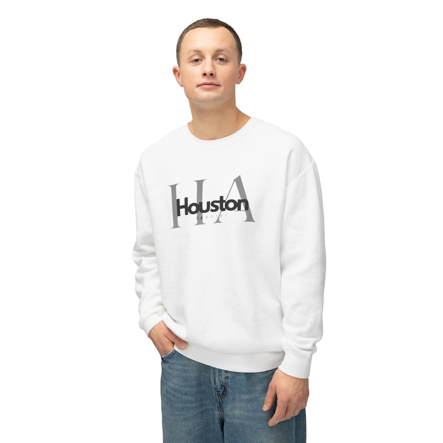 Houston Apparel with logo Unisex Lightweight Crewneck Sweatshirt