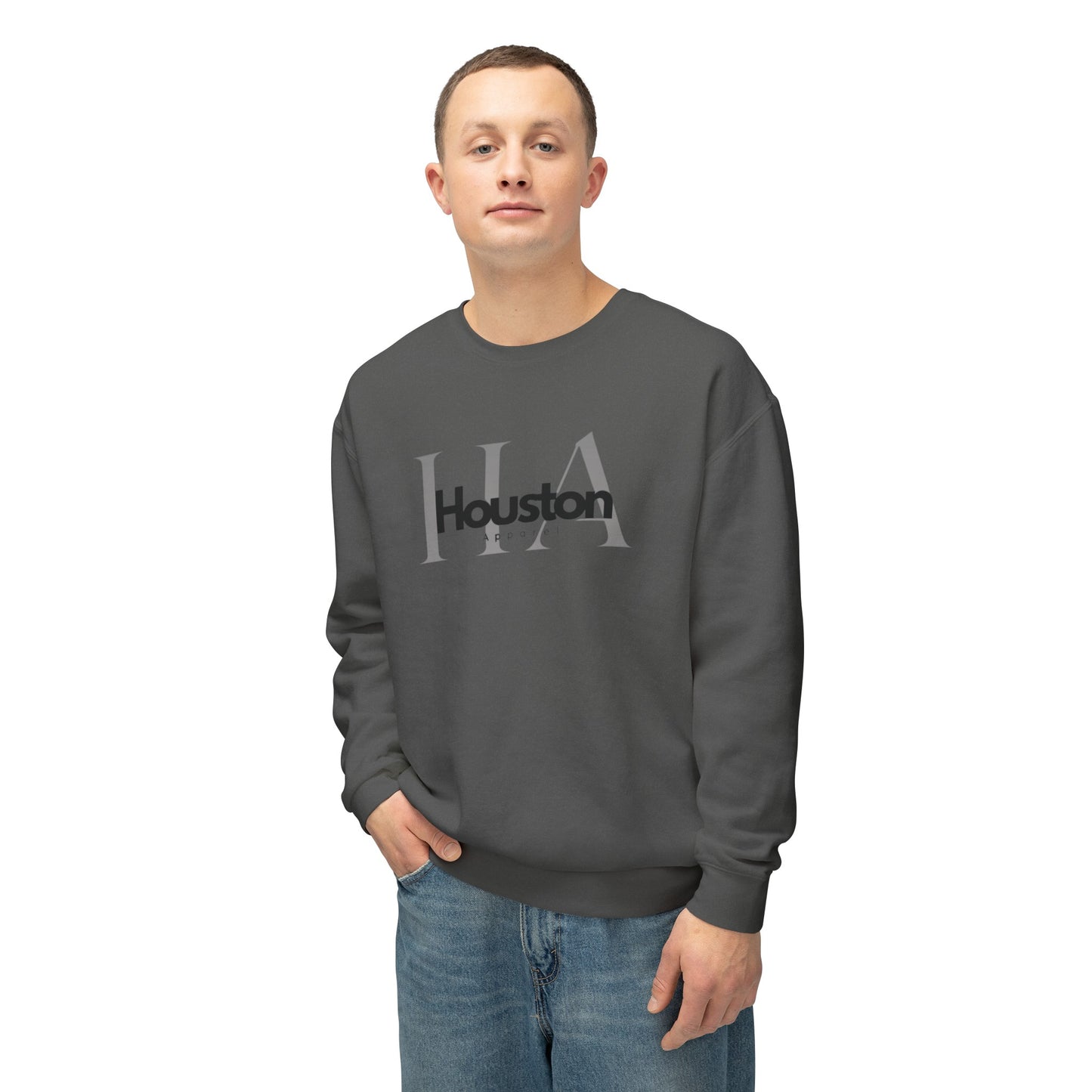 Houston Apparel with logo Unisex Lightweight Crewneck Sweatshirt