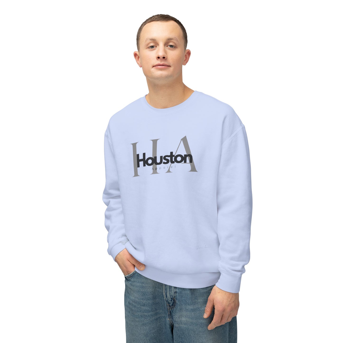 Houston Apparel with logo Unisex Lightweight Crewneck Sweatshirt