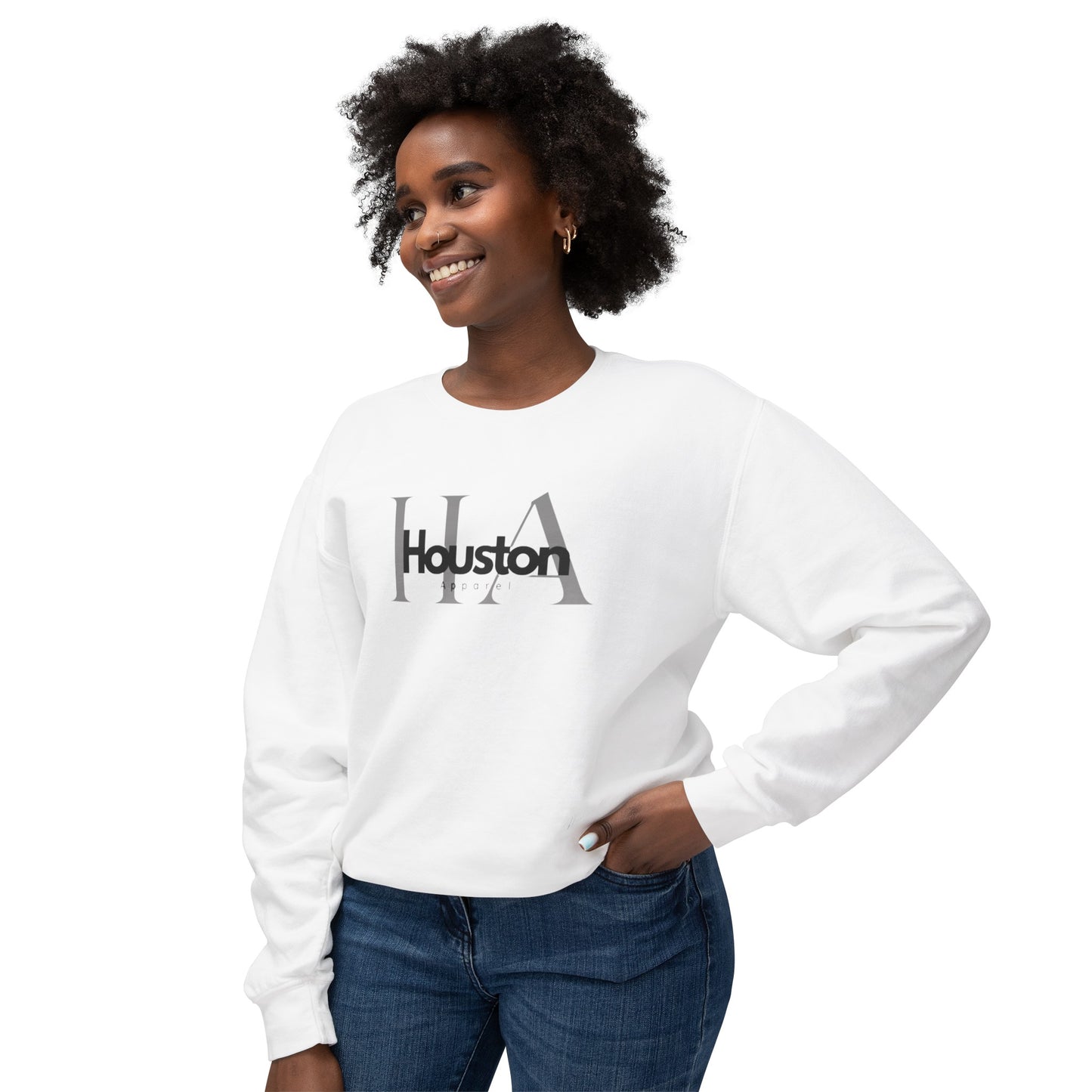 Houston Apparel with logo Unisex Lightweight Crewneck Sweatshirt