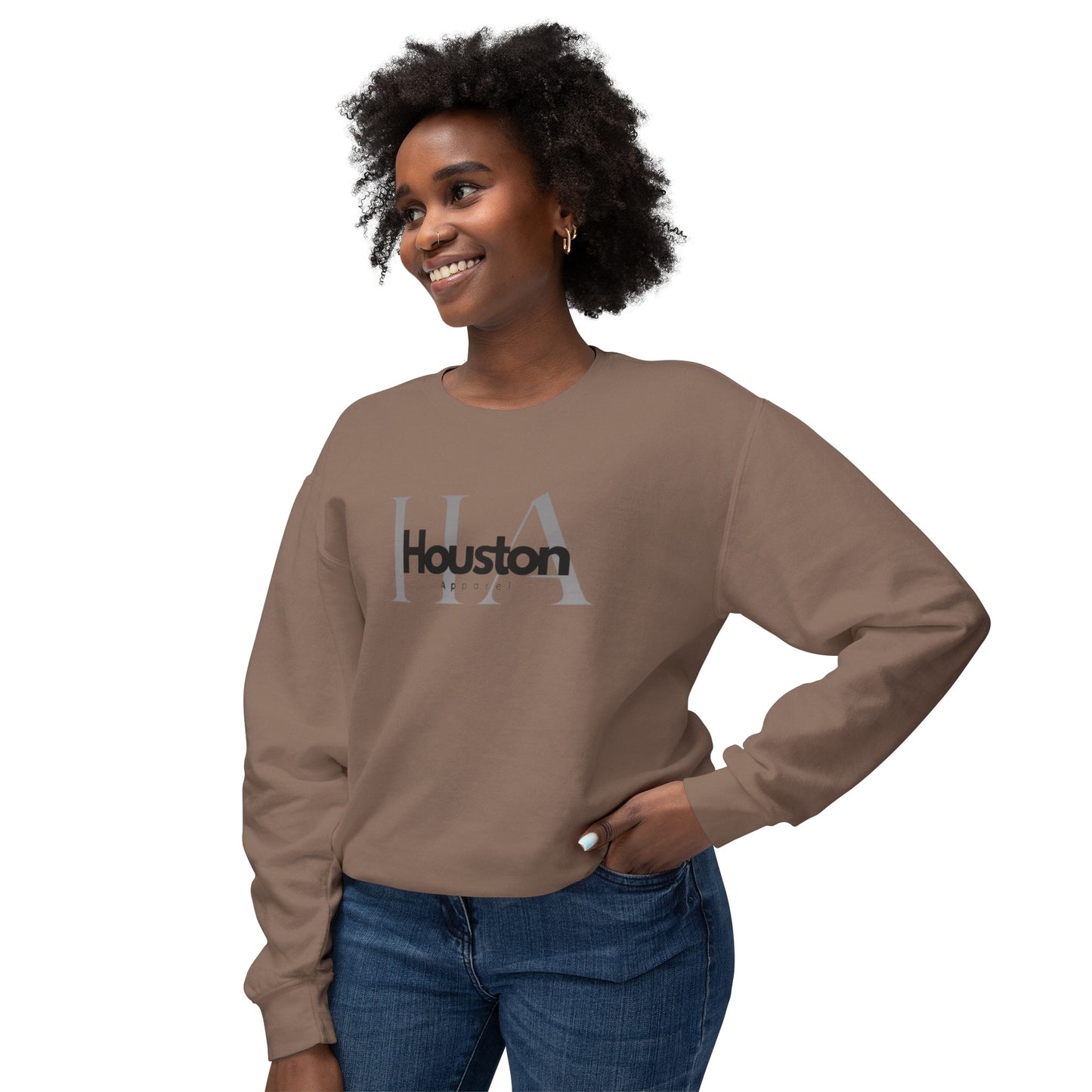 Houston Apparel with logo Unisex Lightweight Crewneck Sweatshirt